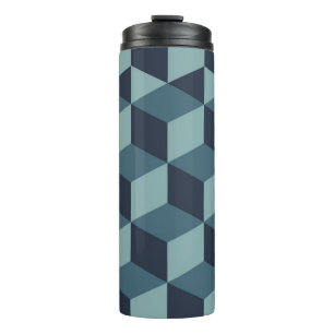 abstract kleurenblokgeomet thermosbeker