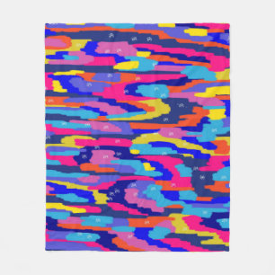 Abstract kleurenboek fleece deken
