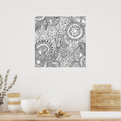 Abstract kleurend Poster (Keuken)