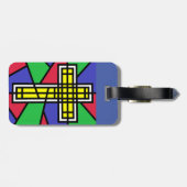 Abstract kleurenkruis ontwerp bagagelabel (Achterkant horizontaal)