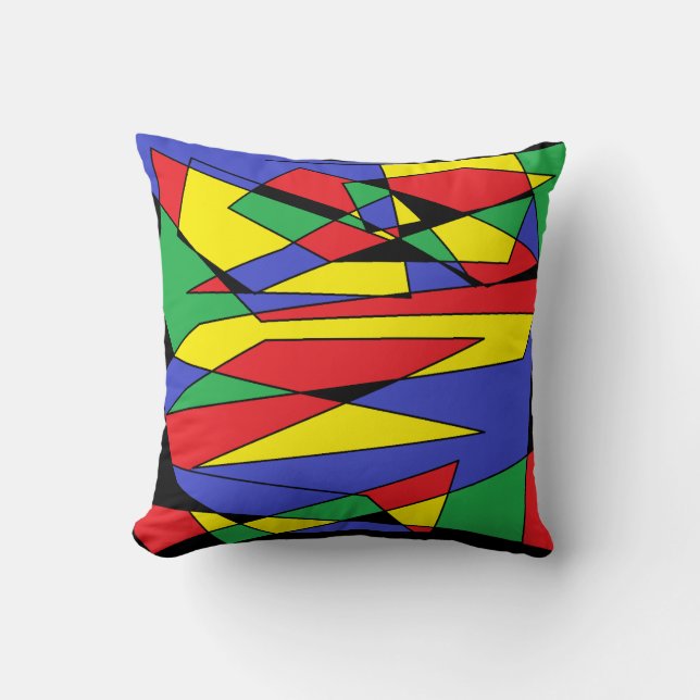 Abstract kleurenkussen kussen (Voorkant)