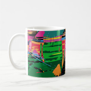 Abstract kleurenpatroon in graffiti stijl v koffiemok