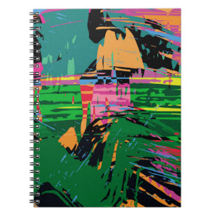 Abstract kleurenpatroon in graffiti stijl v notitieboek