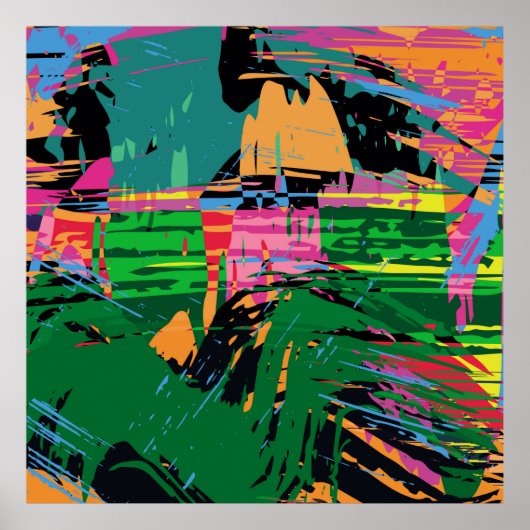 Abstract kleurenpatroon in graffiti stijl v poster (Voorkant)