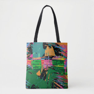 Abstract kleurenpatroon in graffiti stijl v tote bag
