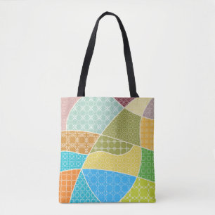Abstract kleurenpatroon in mozaïekstijl tote bag