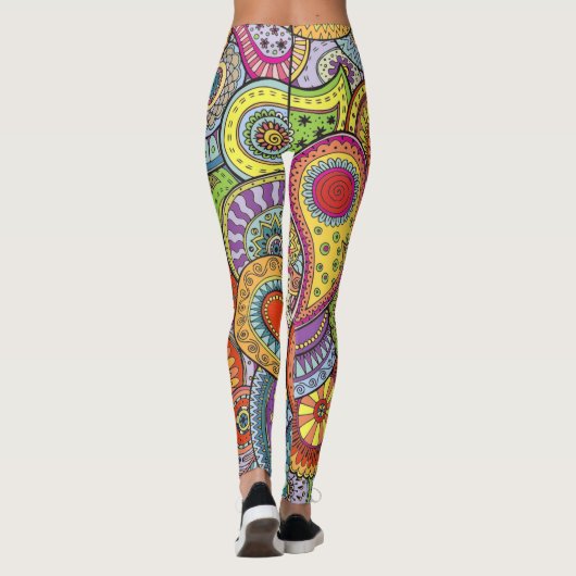 Abstract kleurenpatroon leggings (Achterkant)
