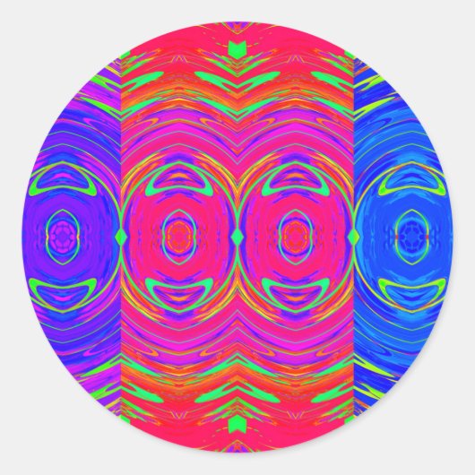 Abstract kleurenpatroon ronde sticker (Voorkant)