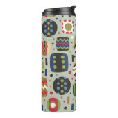 abstract kleurenpatroon textiel, interieurontwerpe thermosbeker (Gedraaid links)