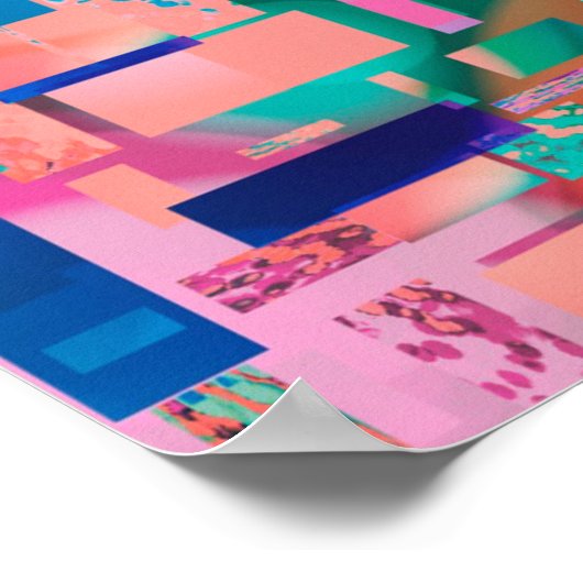 Abstract kleurenpixel poster (Hoek)