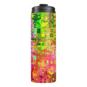 Abstract kleurenpixel thermosbeker (Voorkant)