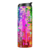 Abstract kleurenpixel thermosbeker (Gedraaid links)