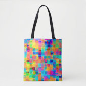 Abstract Kleurenraster Tote Bag (Voorkant)