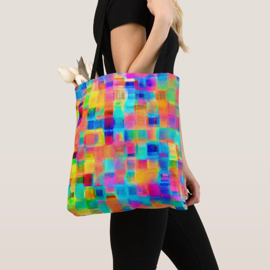 Abstract Kleurenraster Tote Bag (Dichtbij)