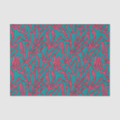 Abstract kleurenrood roze en Blauwgroen patroon Tissuepapier (Voorkant)