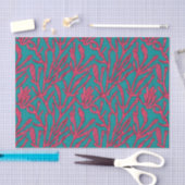 Abstract kleurenrood roze en Blauwgroen patroon Tissuepapier (Craft)