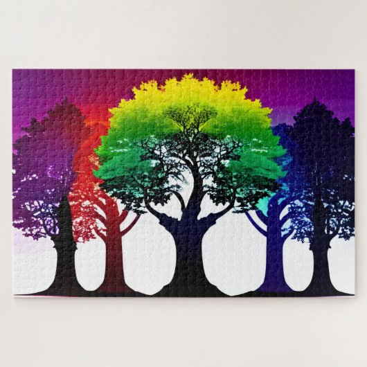 Abstract kleurenspectrum van herfstbomen legpuzzel (Horizontaal)