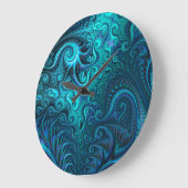 Abstract kleurig blauw en Blauwgroen spiraal patro Grote Klok (Hoek)