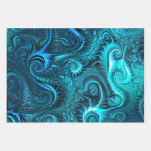 Abstract kleurig blauw en Blauwgroen spiraal patro Inpakpapier Vel (Voorkant 3)