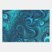 Abstract kleurig blauw en Blauwgroen spiraal patro Inpakpapier Vel (Voorkant 2)