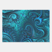 Abstract kleurig blauw en Blauwgroen spiraal patro Inpakpapier Vel (Voorkant)