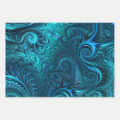 Abstract kleurig blauw en Blauwgroen spiraal patro Inpakpapier Vel (Voorkant)