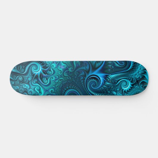 Abstract kleurig blauw en Blauwgroen spiraal patro Persoonlijk Skateboard (Horizontaal)