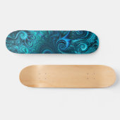 Abstract kleurig blauw en Blauwgroen spiraal patro Persoonlijk Skateboard (Horizontaal)