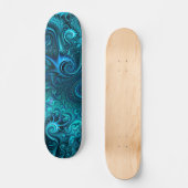 Abstract kleurig blauw en Blauwgroen spiraal patro Persoonlijk Skateboard (Voorkant)