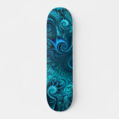 Abstract kleurig blauw en Blauwgroen spiraal patro Persoonlijk Skateboard (Voorkant)