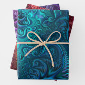 Abstract kleurig blauw rood Violet Spiral Patroon Inpakpapier Vel (In situ)