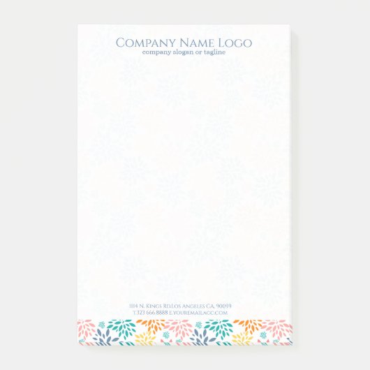 Abstract kleurig bloempatroon post-it® notes (Voorkant)