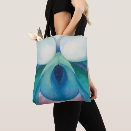 Abstract kleurig bloemschilderij Georgia O'Keeffe Tote Bag (Dichtbij)