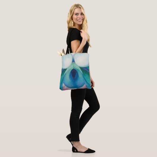 Abstract kleurig bloemschilderij Georgia O'Keeffe Tote Bag (Op model)