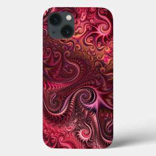 Abstract kleurig Burgundy Carmine Spiral Patroon Case-Mate iPhone Case