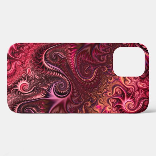 Abstract kleurig Burgundy Carmine Spiral Patroon Case-Mate iPhone Case (Achterkant (horizontaal))