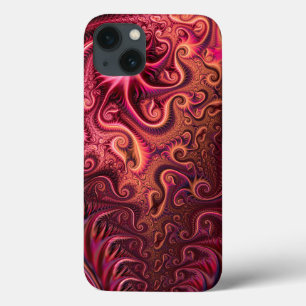 Abstract kleurig Burgundy Carmine Spiral Patroon Case-Mate iPhone Case