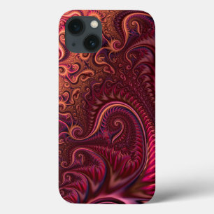 Abstract kleurig Burgundy Carmine Spiral Patroon Case-Mate iPhone Case