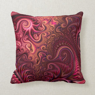 Abstract kleurig Burgundy Carmine Spiral Patroon Kussen