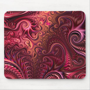Abstract kleurig Burgundy Carmine Spiral Patroon Muismat
