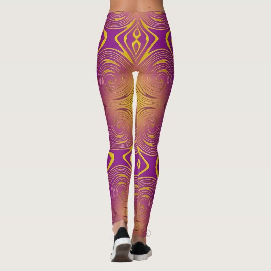 abstract kleurig draaipatroon leggings (Achterkant)