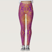 abstract kleurig draaipatroon leggings (Voorkant)
