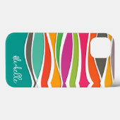Abstract kleurig geometrisch golvend patroon naam Case-Mate iPhone case (Achterkant (horizontaal))