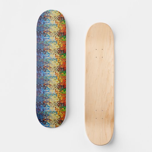 Abstract kleurig gestructureerd patroon persoonlijk skateboard (Voorkant)