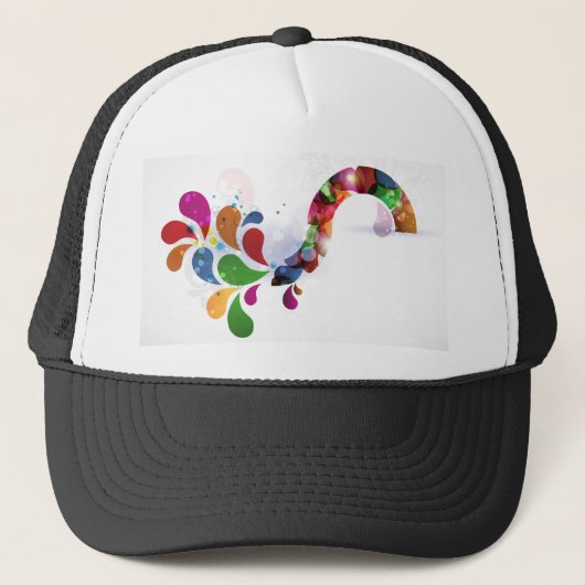 Abstract kleurig lederen design trucker pet (Voorkant)