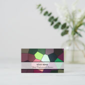 Abstract kleurig mozaïektegelpatroon visitekaartje (Staand voorkant)