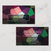 Abstract kleurig mozaïektegelpatroon visitekaartje (Voorkant / Achterkant)