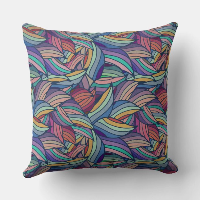 Abstract kleurig ontwerp kussen (Achterkant)