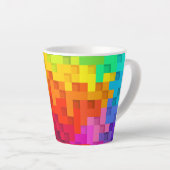 Abstract kleurig ontwerp latte mok (Rechterhoek)