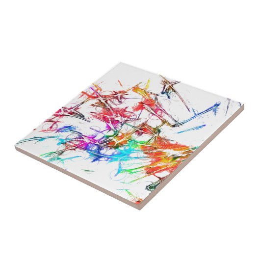 Abstract kleurig ontwerp tegeltje (Zijkant)